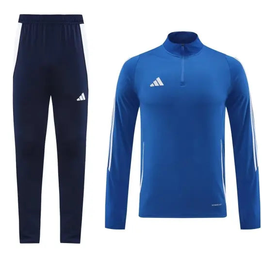 2024 AD Blue Half Pull Tracksuit Style 2