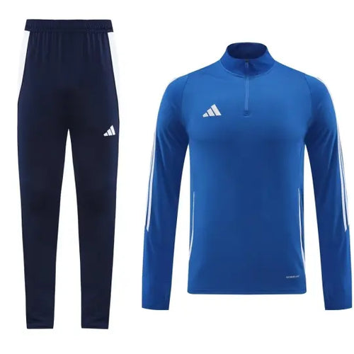2024 AD Blue Half Pull Tracksuit Style 2