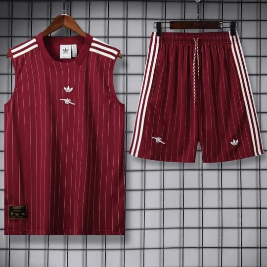 25/26 Arsenal Brown Red Tank Top & Shorts Set