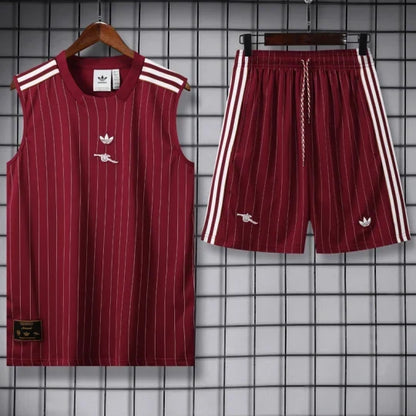 25/26 Arsenal Brown Red Tank Top & Shorts Set