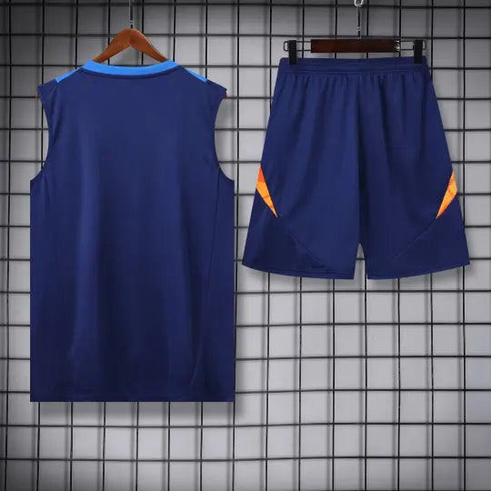 2024 AD Blue Tank Top & Shorts Set Style 2