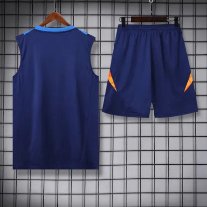 2024 AD Blue Tank Top & Shorts Set Style 2