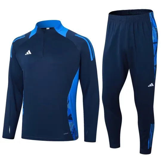 2024 AD Blue Half Pull Tracksuit Style 3