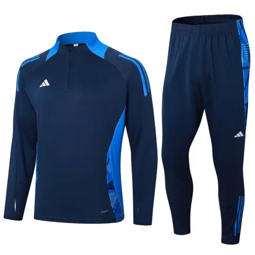 2024 AD Blue Half Pull Tracksuit Style 3