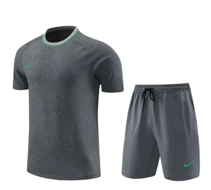 2024 NK Grey Cotton Short Sleeve Set
