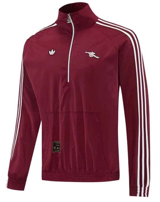 26/27 Arsenal Brown Red Half Pull Windbreaker