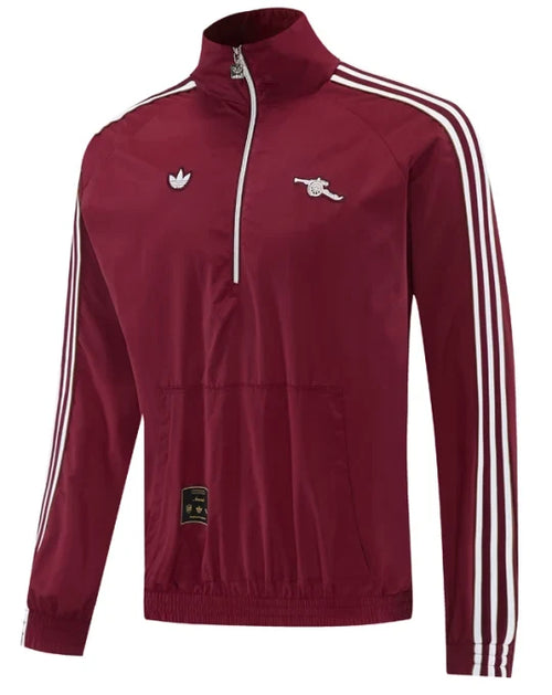 26/27 Arsenal Brown Red Half Pull Windbreaker