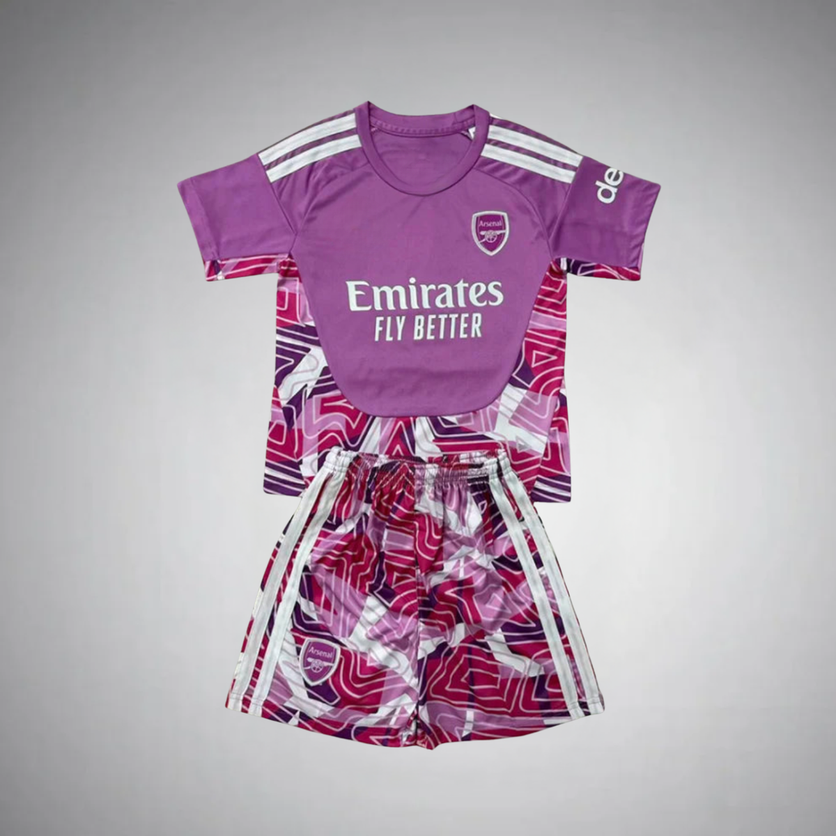 26/27 Arsenal Pink Purple Goalkeeper Kids Kit