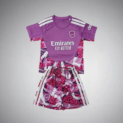 26/27 Arsenal Pink Purple Goalkeeper Kids Kit