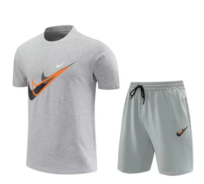 2024 NK Grey Cotton Short Sleeve Set Style 2