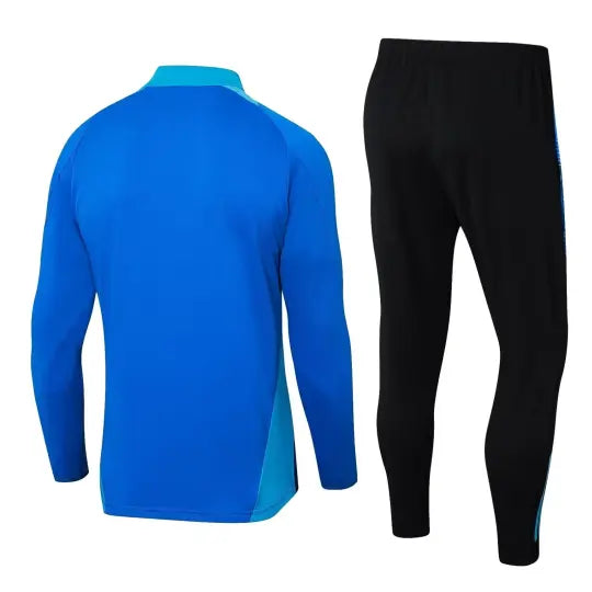 2024 AD Blue Half Pull Tracksuit Style 4