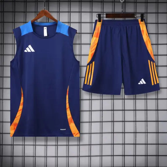2024 AD Blue Tank Top & Shorts Set Style 2