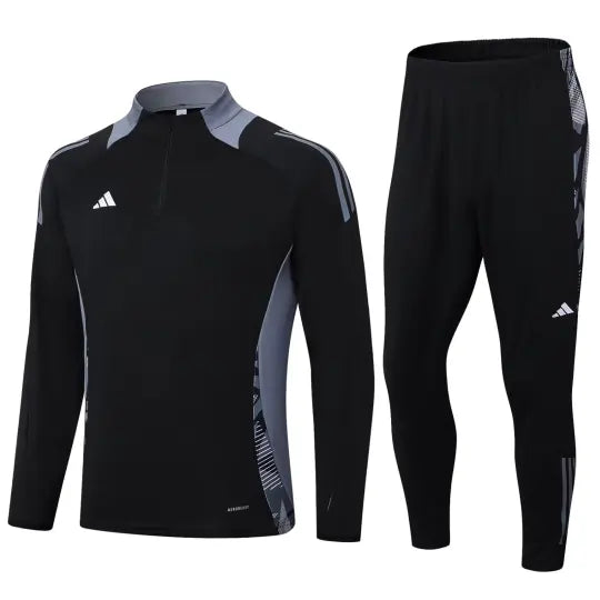 2024 AD Black Half Pull Tracksuit Style 2