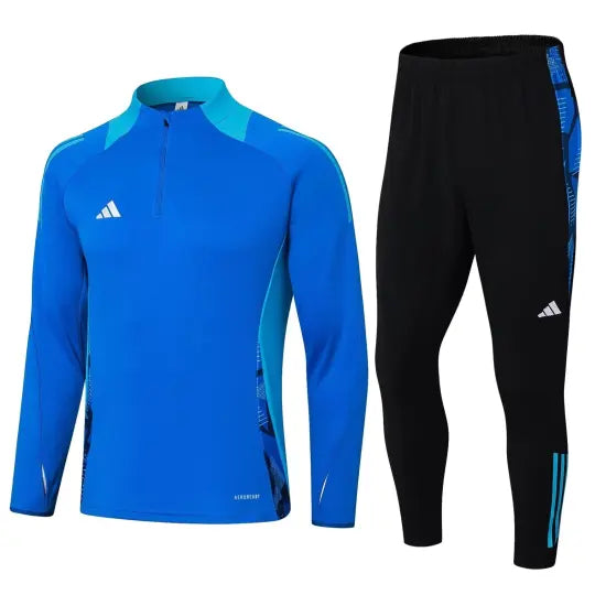 2024 AD Blue Half Pull Tracksuit Style 4